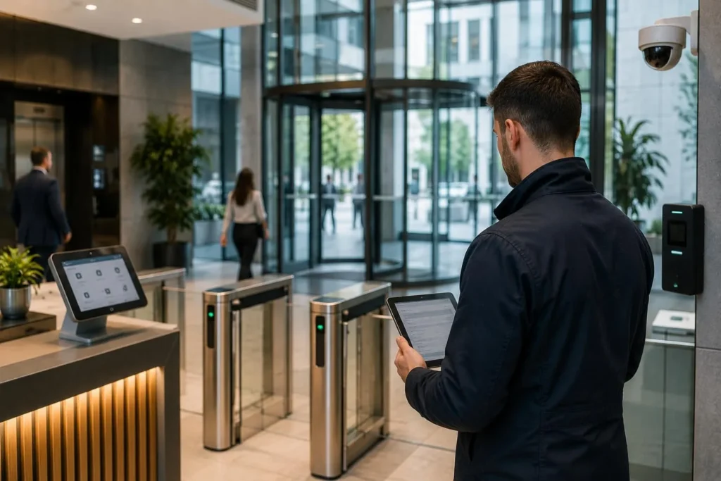 How can office buildings reduce access control risks [city]